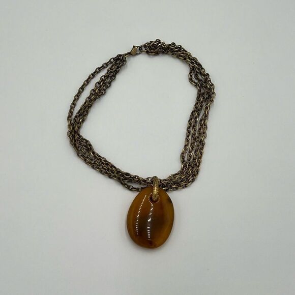 LC Lauren Conrad Antique Gold Multi-chain Necklace with Large Pendant - Picture 2 of 9